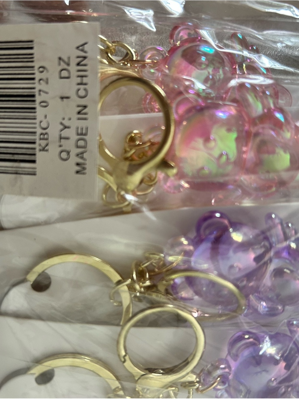 4/$100 Gold Tone Keyring bead Set 12 - Mixed Circular Rings
